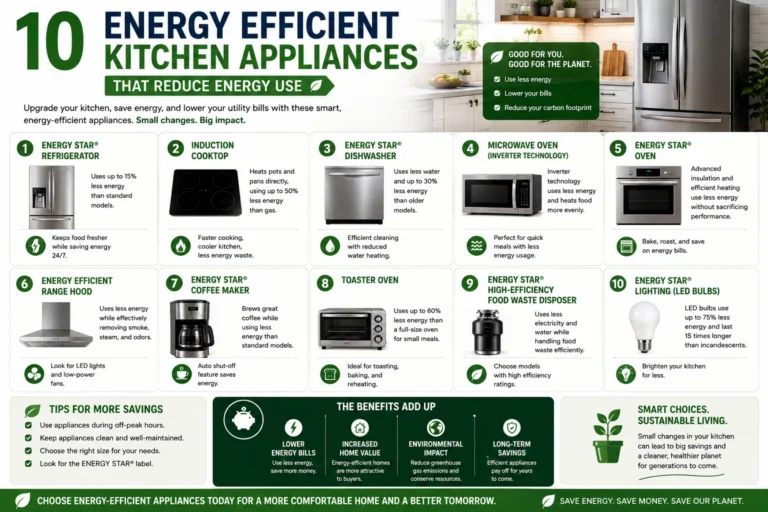 Energy efficient kitchen appliances in a modern sustainable kitchen