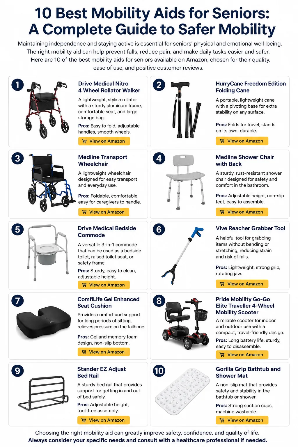 10 best mobility aids for seniors for safer mobility
