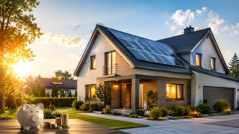 solar energy system for home with rooftop solar panels