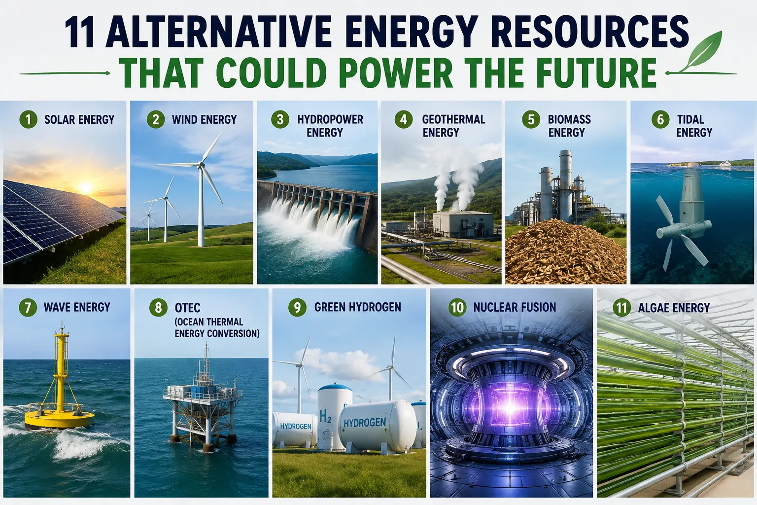 alternative energy resources including solar wind and geothermal power
